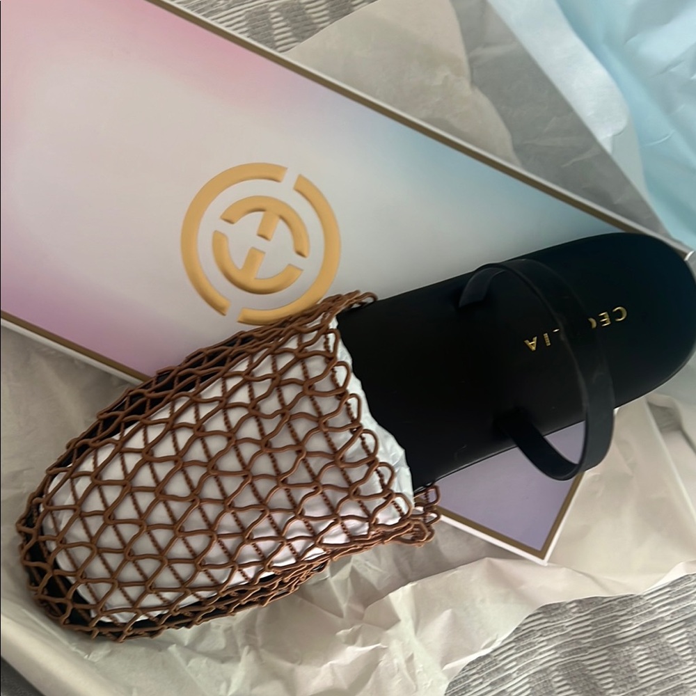 Cecelia New York Brown Mesh Slip-On Shoes